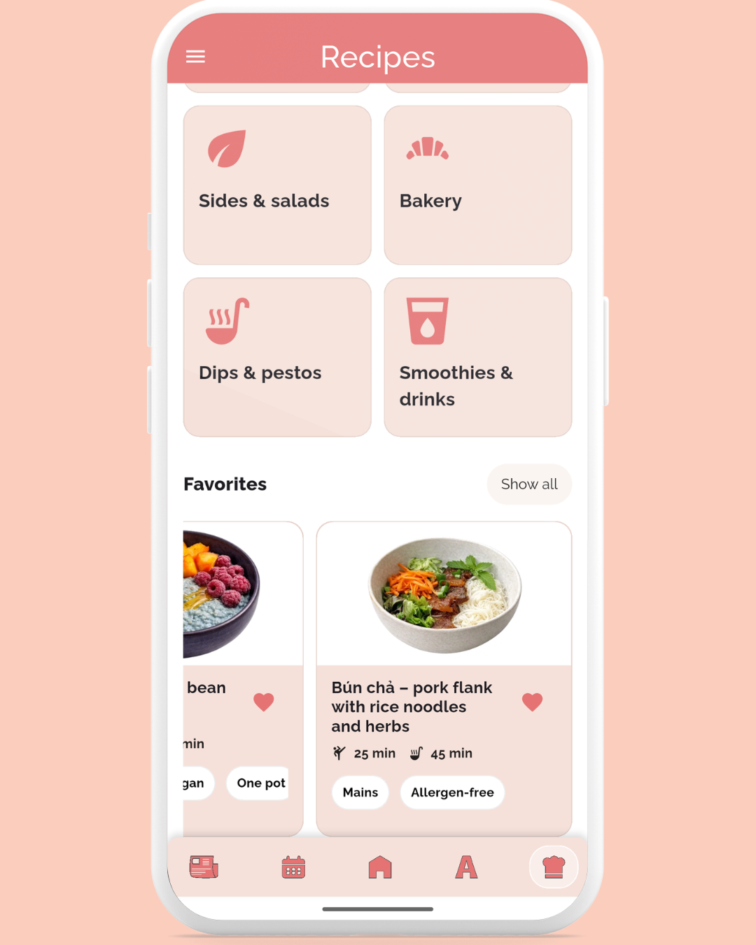Recipes in app